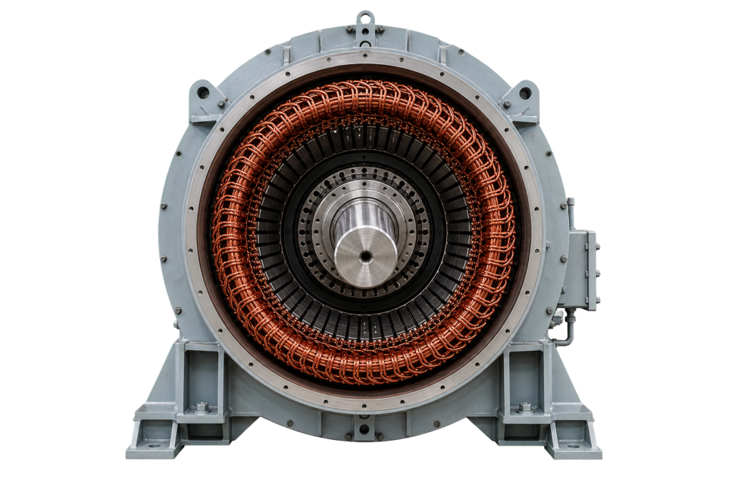 Rotor y estator de generador de potencia en rehabilitación
